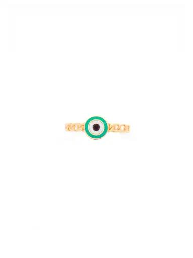 Wish Fine Jewelry 14K Gold Evil Eye Chain Ring | Thumbnail 1