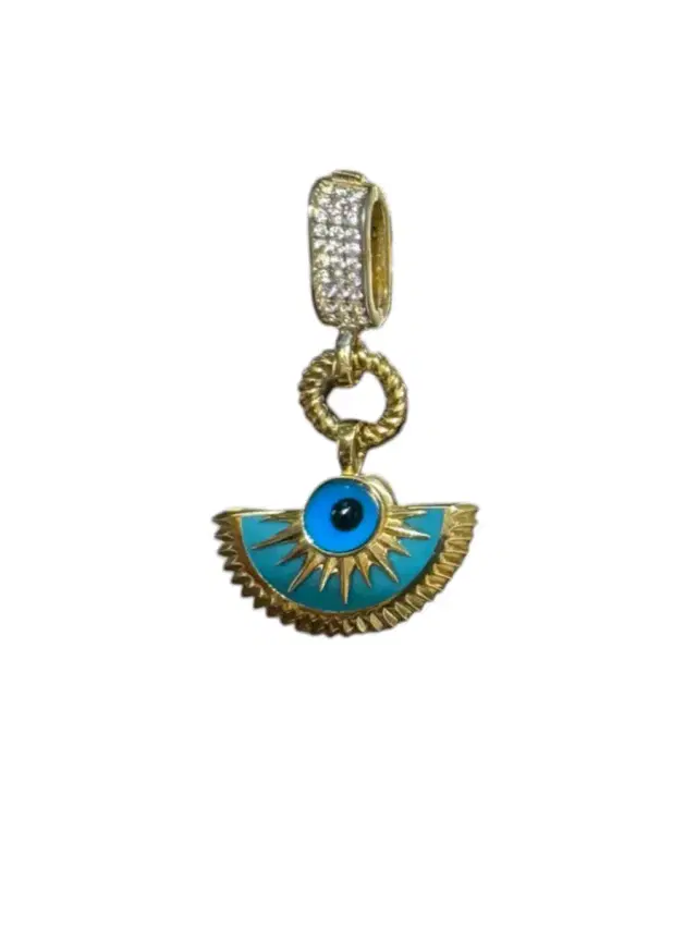 14K Gold Evil Eye Pendant
