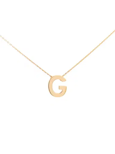 Wish Fine Jewelry 14K Gold Letter G Initial Pendant Necklace | Thumbnail 1