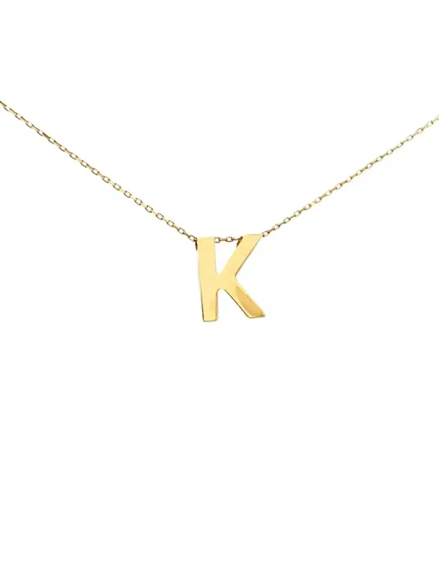 Wish Fine Jewelry 14K Gold Letter K Initial Pendant Necklace