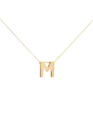 Wish Fine Jewelry 14K Gold Letter M Initial Pendant Necklace | Thumbnail 1 Wish Fine Jewelry 14K Gold Letter M Initial Pendant Necklace | Thumbnail 1