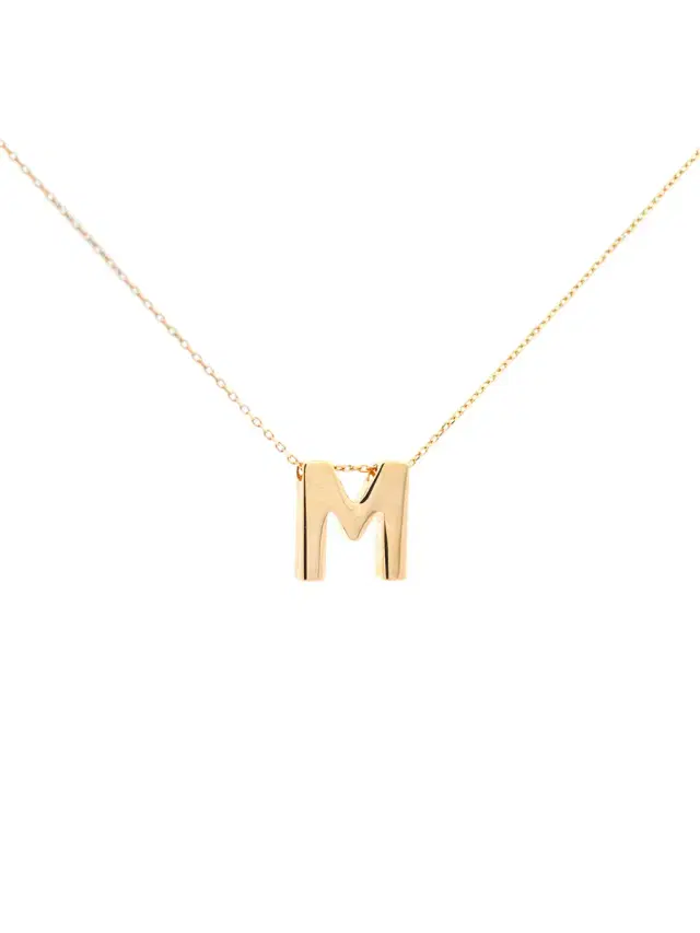 Wish Fine Jewelry 14K Gold Letter M Initial Pendant Necklace