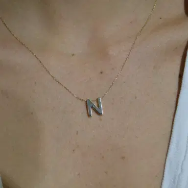 Wish Fine Jewelry 14K Gold Letter N Initial Pendant Necklace | Thumbnail 2