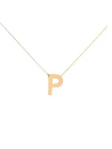 Wish Fine Jewelry 14K Gold Letter P Initial Pendant Necklace | Thumbnail 1 Wish Fine Jewelry 14K Gold Letter P Initial Pendant Necklace | Thumbnail 1