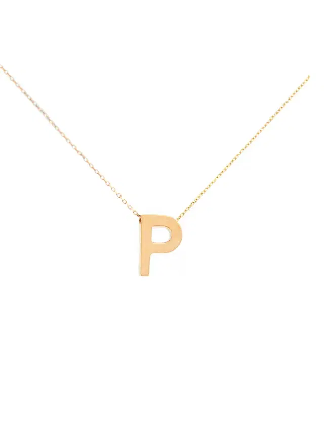 Wish Fine Jewelry 14K Gold Letter P Initial Pendant Necklace