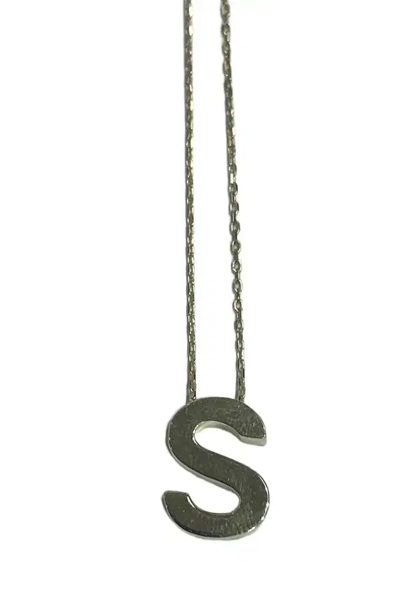 14K Gold Letter S Initial Pendant Necklace