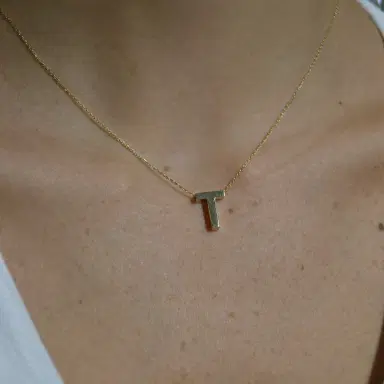 Wish Fine Jewelry 14K Gold Letter T Initial Pendant Necklace | Thumbnail 2 Wish Fine Jewelry 14K Gold Letter T Initial Pendant Necklace | Thumbnail 2