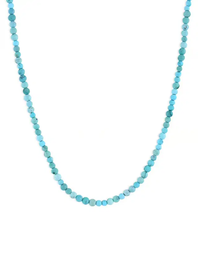 14k Gold Mini Turquoise Bead Necklace