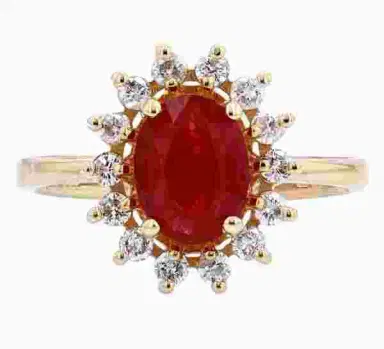 Wish Fine Jewelry 14K TG EFFY 0.34 CT DIA 1.42 CT RUBY SIZE 7 | Thumbnail 1