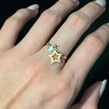 Wish Fine Jewelry 14K YG PLAIN BAND WITH STAR DROP Ring | Thumbnail 2 Wish Fine Jewelry 14K YG PLAIN BAND WITH STAR DROP Ring | Thumbnail 2
