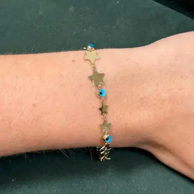 Wish Fine Jewelry 14KY 2.59g Stars Bracelet | Thumbnail 2 Wish Fine Jewelry 14KY 2.59g Stars Bracelet | Thumbnail 2