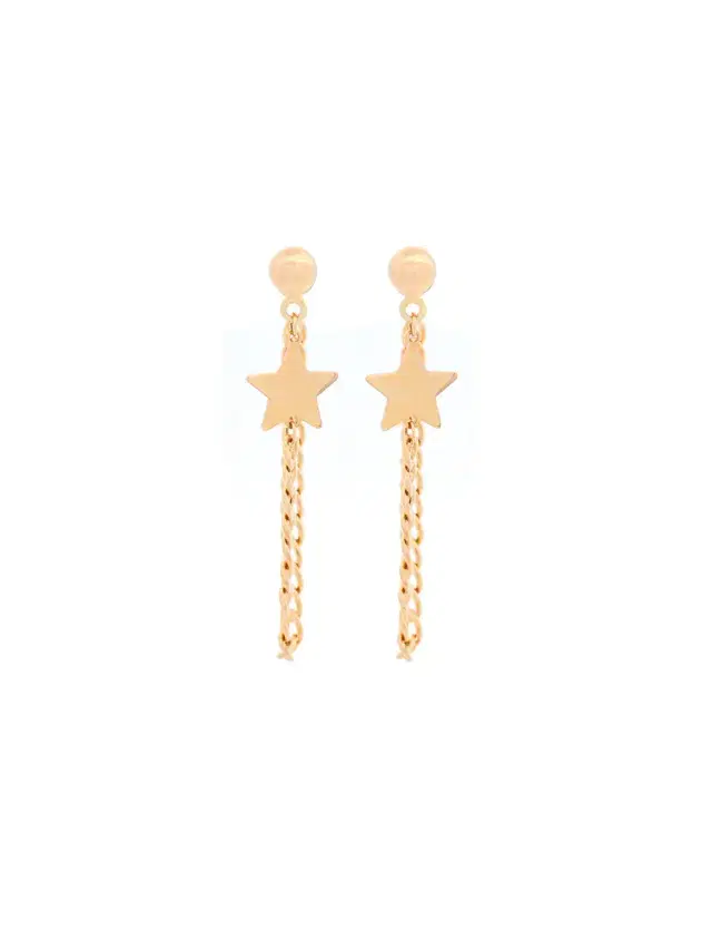 Wish Fine Jewelry 14KY Gold Star With Curbed Link Chain