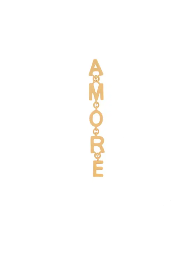 Wish Fine Jewelry 18K Gold Amore Single Dangle Drop Earrings