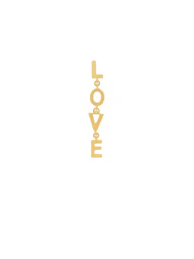 Wish Fine Jewelry 18K Gold Love Single Dangle Drop Earrings | Thumbnail 1 Wish Fine Jewelry 18K Gold Love Single Dangle Drop Earrings | Thumbnail 1