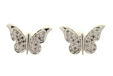 Wish Fine Jewelry 18K White DIA 0.40 Buterfly Earrings | Thumbnail 1