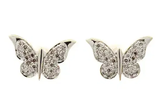 Wish Fine Jewelry 18K White DIA 0.40 Buterfly Earrings