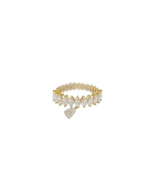 Wish Fine Jewelry 18KP: 2.794gms_MARQUISE 1.33Cts/11 Pcs_Pear 0.30Cts/1 Pcs