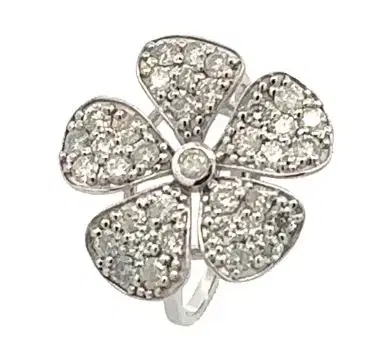 18KW DIA 1.00 Flower Ring