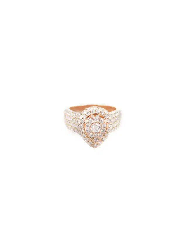 Wish Fine Jewelry 2.00ct Diamond 14K Gold Pear Statement Ring