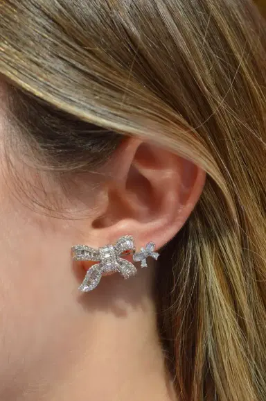 Wish Fine Jewelry 2.00ct Diamond 18K Gold Bow Earrings | Thumbnail 4 Wish Fine Jewelry 2.00ct Diamond 18K Gold Bow Earrings | Thumbnail 4