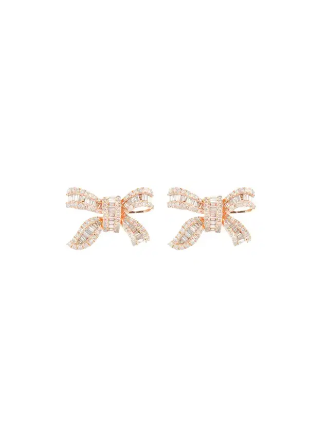 Wish Fine Jewelry 2.00ct Diamond 18K Gold Bow Earrings
