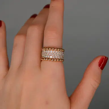 Wish Fine Jewelry 2.00ct Diamond 18K Gold Pave Ring | Thumbnail 3