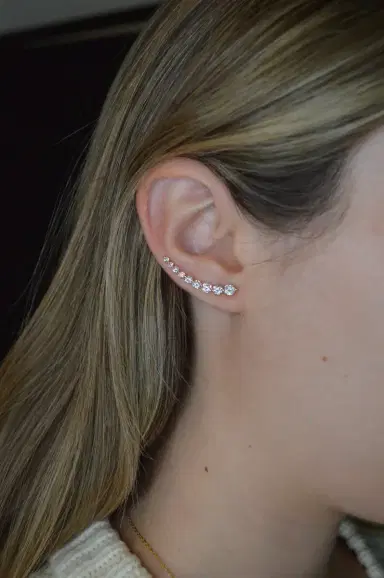 Wish Fine Jewelry 2.01ct Diamond 14K Gold Graduated Climber Earrings | Thumbnail 8 Wish Fine Jewelry 2.01ct Diamond 14K Gold Graduated Climber Earrings | Thumbnail 8