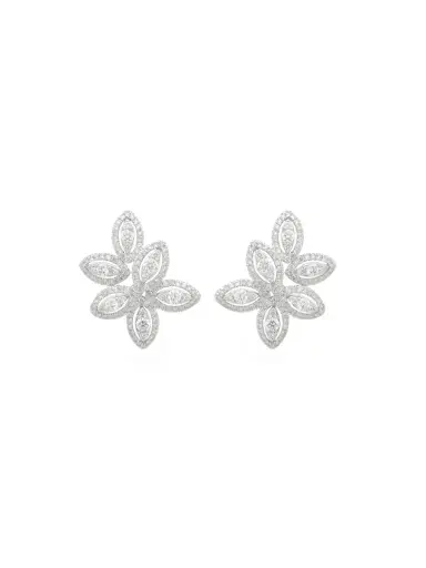 Wish Fine Jewelry 2.04ct Diamond 18K Gold Cluster Leaf Earrings | Thumbnail 1 Wish Fine Jewelry 2.04ct Diamond 18K Gold Cluster Leaf Earrings | Thumbnail 1