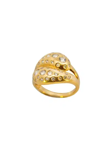 Wish Fine Jewelry 2.09ct Diamond 14K Gold Studded Dome Ring | Thumbnail 2 Wish Fine Jewelry 2.09ct Diamond 14K Gold Studded Dome Ring | Thumbnail 2
