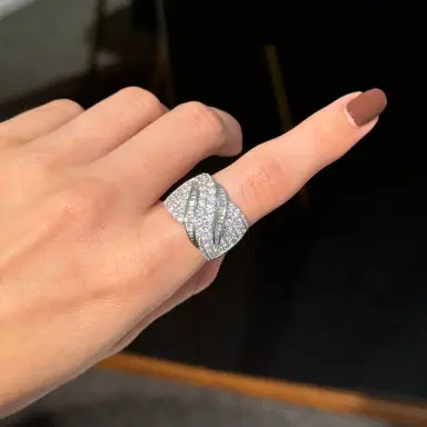 Wish Fine Jewelry 2.0ct Diamond 14K Gold Crossover Ring | Thumbnail 3
