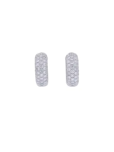 Wish Fine Jewelry 2.0ct Diamond 18K Gold Chunky Pave Huggie Hoop Earrings | Thumbnail 1