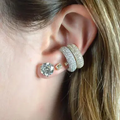 Wish Fine Jewelry 2.10ct Diamond 18K Gold Multi Row Pave Ear Cuff | Thumbnail 3 Wish Fine Jewelry 2.10ct Diamond 18K Gold Multi Row Pave Ear Cuff | Thumbnail 3