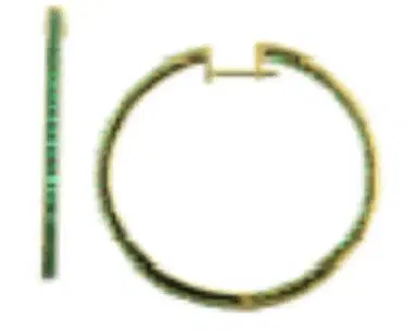 Wish Fine Jewelry 2.10cts Emerald 18K Gold Hoop Earrings | Thumbnail 1