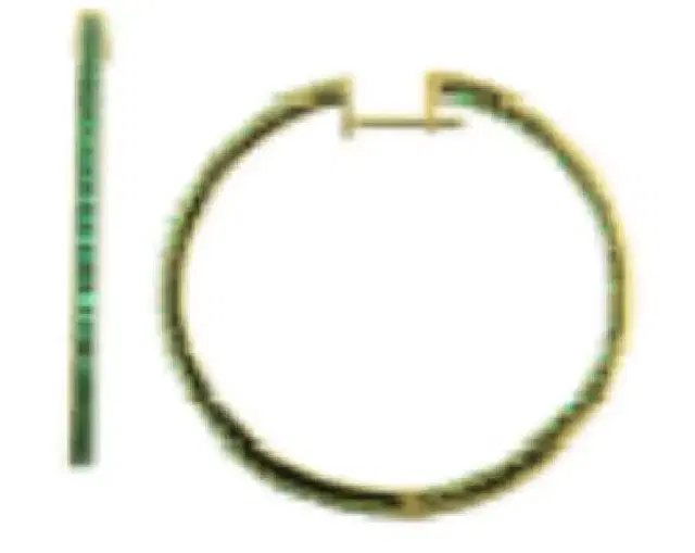 Wish Fine Jewelry 2.10cts Emerald 18K Gold Hoop Earrings