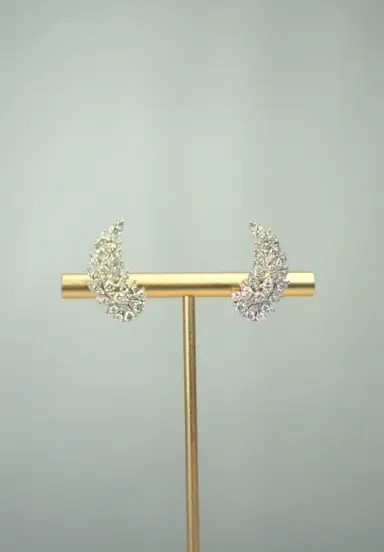 Wish Fine Jewelry 2.30ct Diamond 18K Gold Leaf Climber Earrings | Thumbnail 4