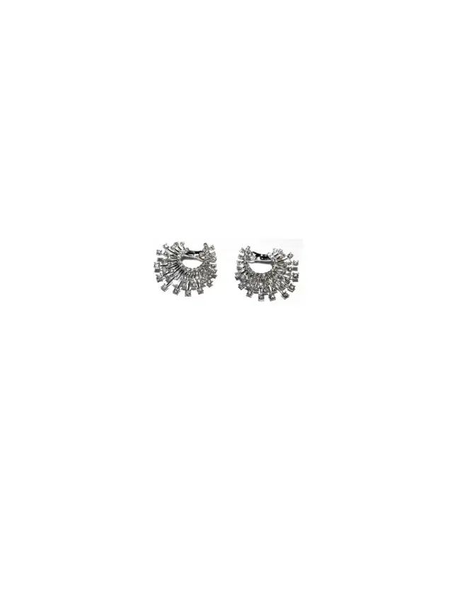2.39ct Diamond 18K Gold Curved Earrings