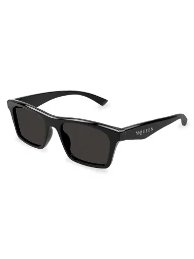 Alexander McQueen Men's AM0472S 53MM Square Sunglasses - Dark Grey Black | Thumbnail 1