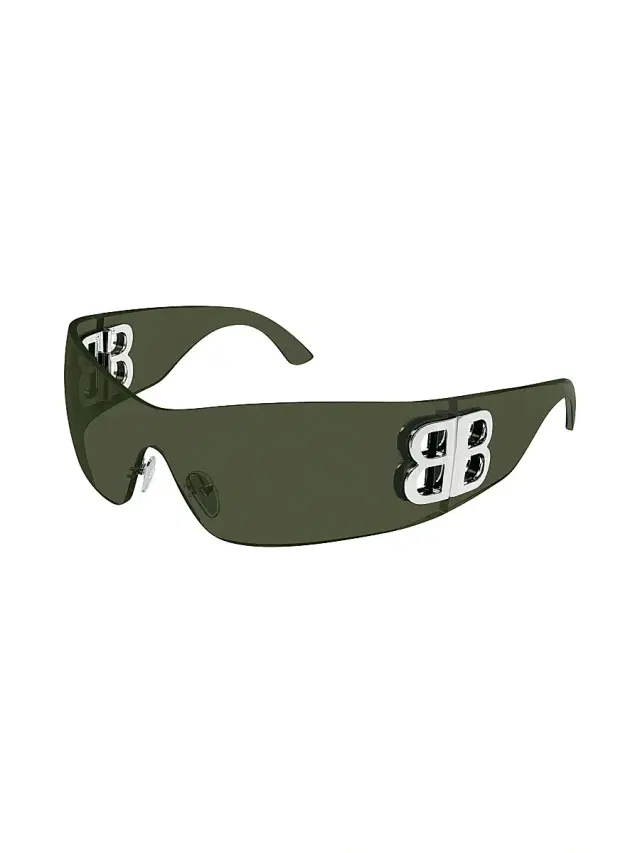 Balenciaga Men's Bossy 99MM Mask Sunglasses - Green