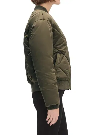 Favorite Daughter Women's The Favorite Quilted Bomber Jacket - Army - Size Large | Thumbnail 5