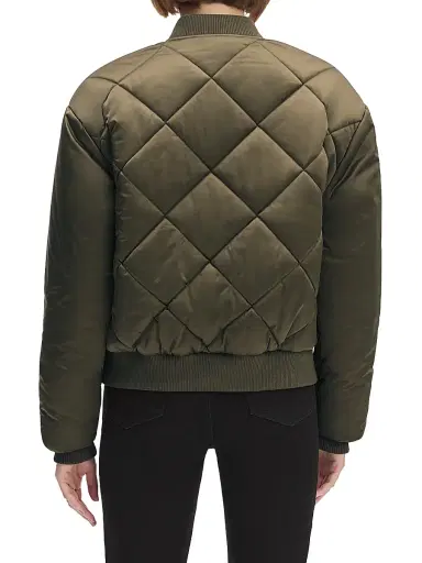Favorite Daughter Women's The Favorite Quilted Bomber Jacket - Army - Size Large | Thumbnail 6