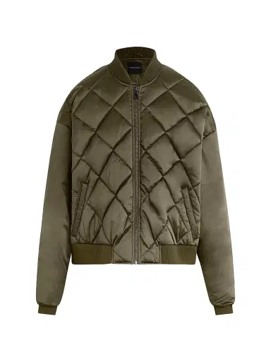 Favorite Daughter Women's The Favorite Quilted Bomber Jacket - Army - Size Large | Thumbnail 1