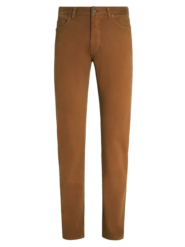 ZEGNA Men's Stretch Cotton Roccia Jeans - Dark Foliage