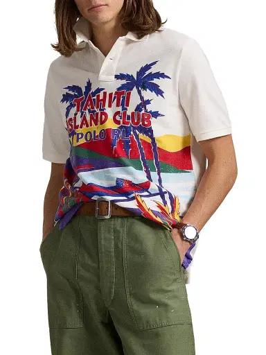 Polo Ralph Lauren Men's Classic-Fit Mesh Graphic Polo Shirt | Thumbnail 4 Polo Ralph Lauren Men's Classic-Fit Mesh Graphic Polo Shirt | Thumbnail 4