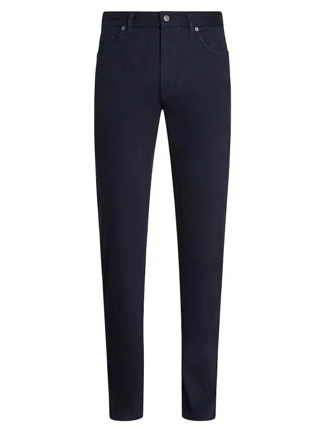 ZEGNA Men's Stretch Cotton Roccia Jeans - Navy Blue