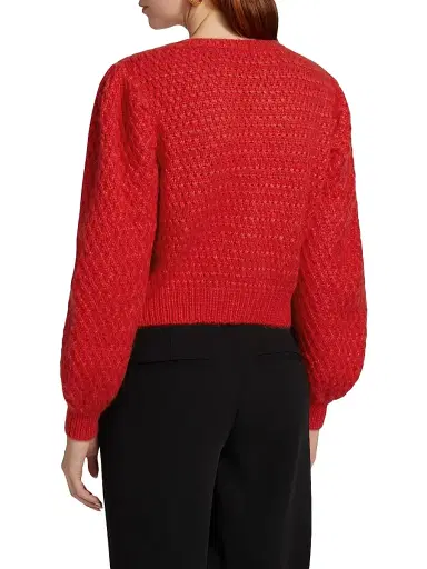 ESCVDO Women's Origen Milagros Alpaca-Wool Sweater - Red | Thumbnail 5