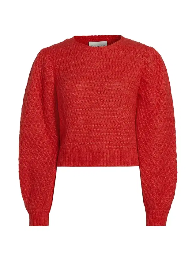 ESCVDO Women's Origen Milagros Alpaca-Wool Sweater - Red