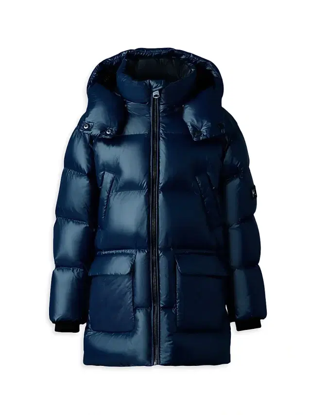 Mackage Little Kid's Lustrous Down Puffer Jacket - Navy