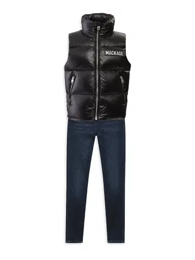 Mackage Little Kid's Charlee Down Puffer Vest - Black - Size 12 | Thumbnail 2