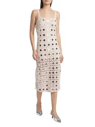 Toccin Women's Clementine Mirror Crochet Midi-Dress - | Thumbnail 2 Toccin Women's Clementine Mirror Crochet Midi-Dress - | Thumbnail 2