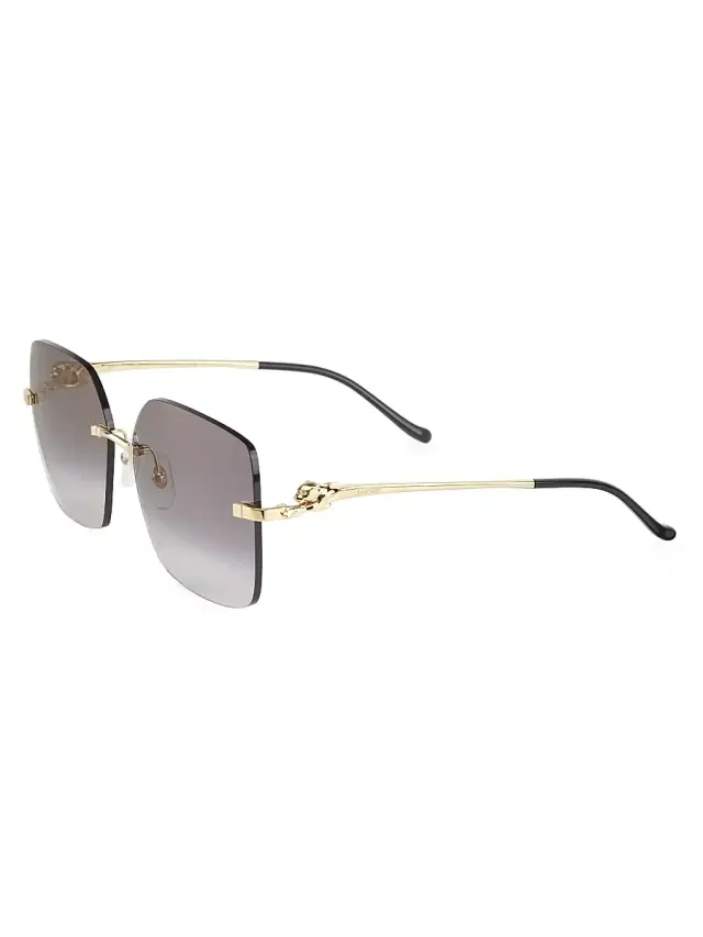 Cartier Women's Panthère Classic 24-Carat Gold 60MM Square Sunglasses - Gold